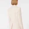 Tettsittende blazer i ullkrepp, rosa