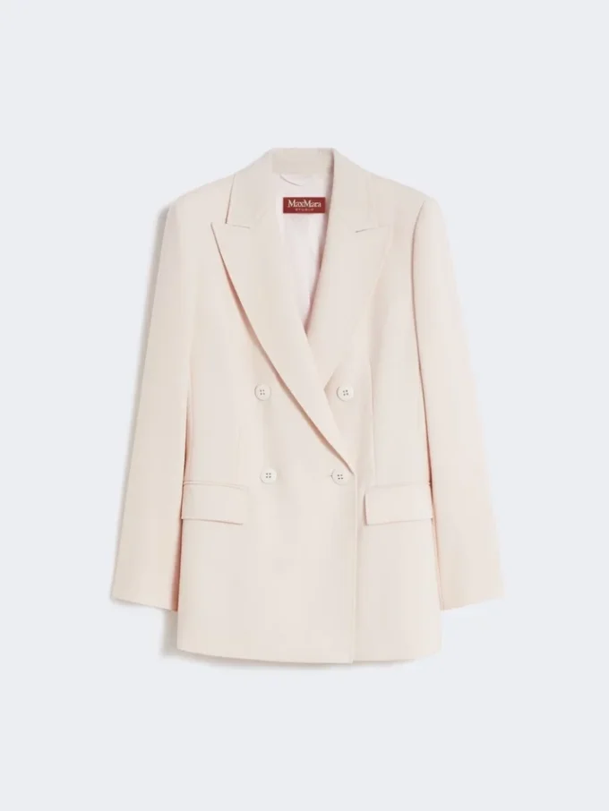 Tettsittende blazer i ullkrepp, rosa