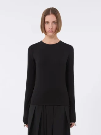 Tettsittende jersey-T-skjorte, svart