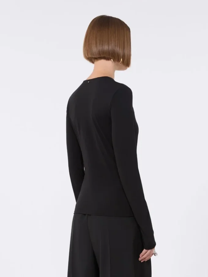 Tettsittende jersey-T-skjorte, svart
