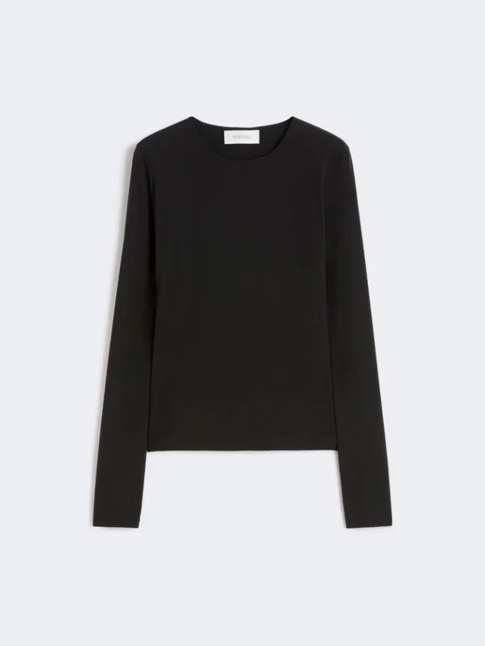 Tettsittende jersey-T-skjorte, svart