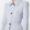 Tettsittende skjortejakke i gabardin, mellomgrå Tettsittende skjortejakke i gabardin, mellomgrå