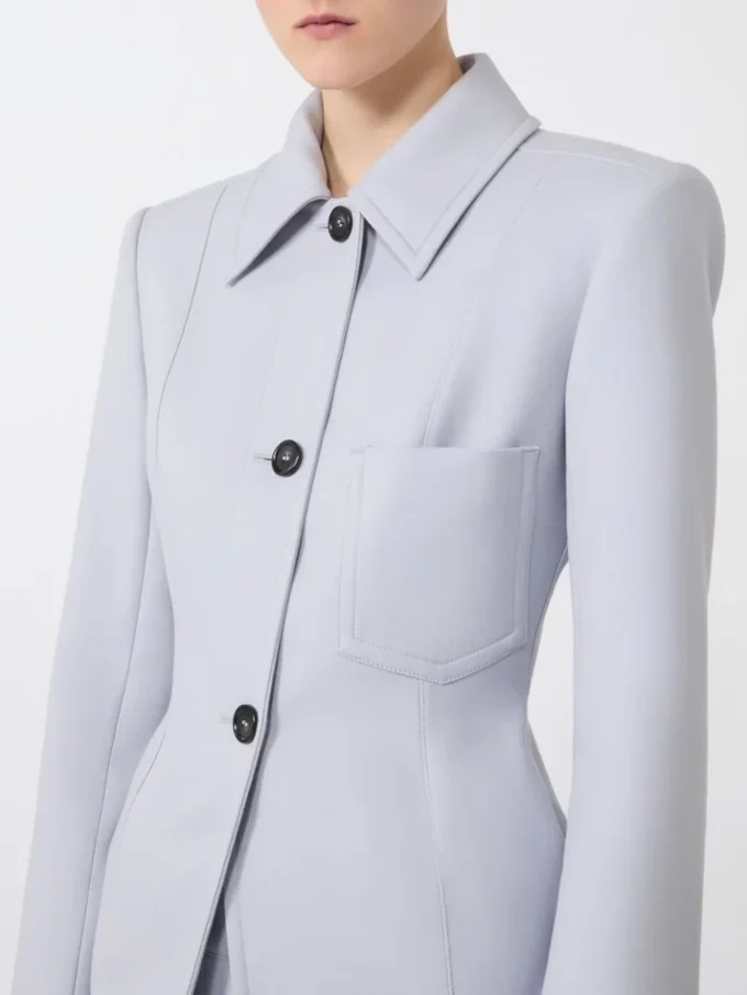 Tettsittende skjortejakke i gabardin, mellomgrå Tettsittende skjortejakke i gabardin, mellomgrå