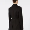 Tettsittende skjortejakke i gabardin, svart Tettsittende skjortejakke i gabardin, svart