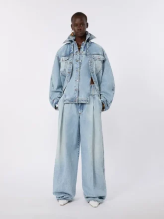 To-delt denimjakke, midnattsblå