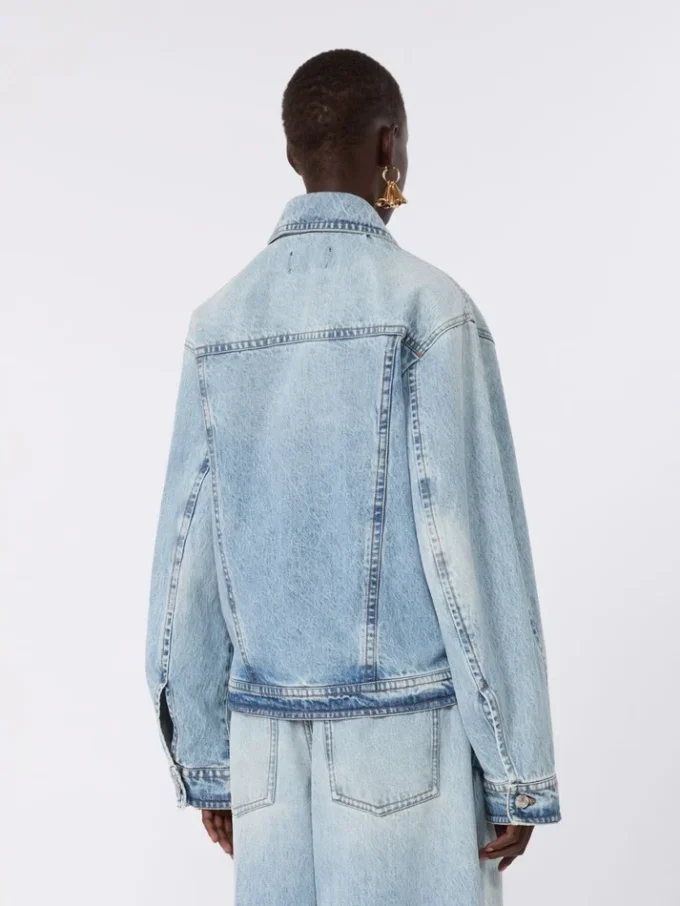 To-delt denimjakke, midnattsblå