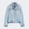 To-delt denimjakke, midnattsblå