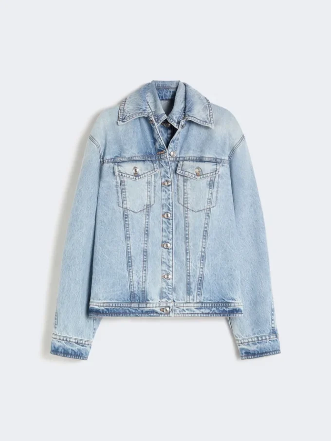 To-delt denimjakke, midnattsblå