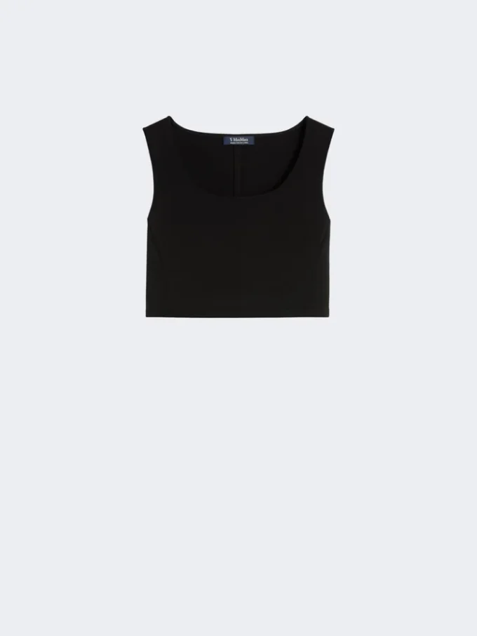 Topp i scuba-jersey, svart