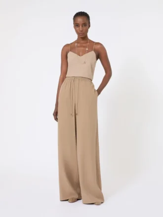 Topp i silke-canvas, hasselnøttbrun
