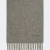 Ullskjerf med broderi, mellomgrå Ullskjerf med broderi, mellomgrå