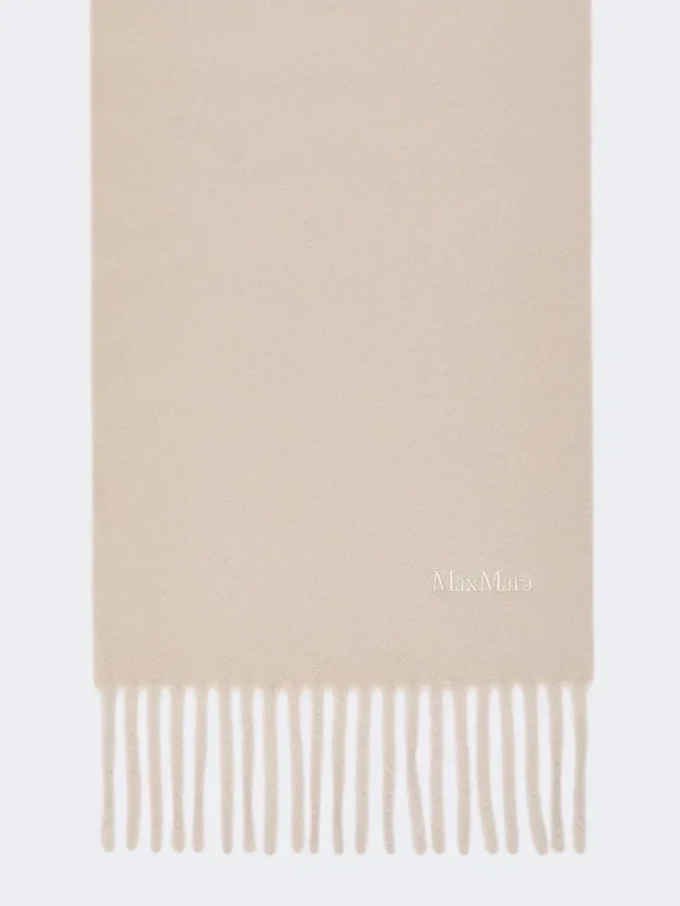 Ullskjerf med broderi, turtledove Ullskjerf med broderi, turtledove