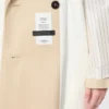 Vannavvisende gabardine-trenchcoat med trykk, plomme