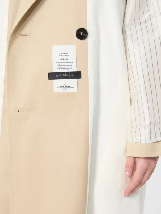 Vannavvisende gabardine-trenchcoat med trykk, plomme
