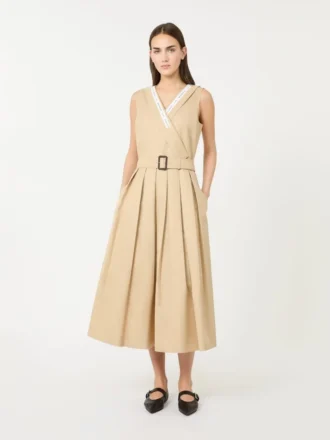 Vannavvisende gabardinekjole, beige