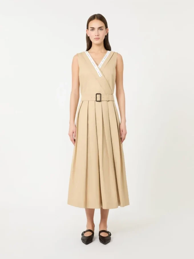 Vannavvisende gabardinekjole, beige