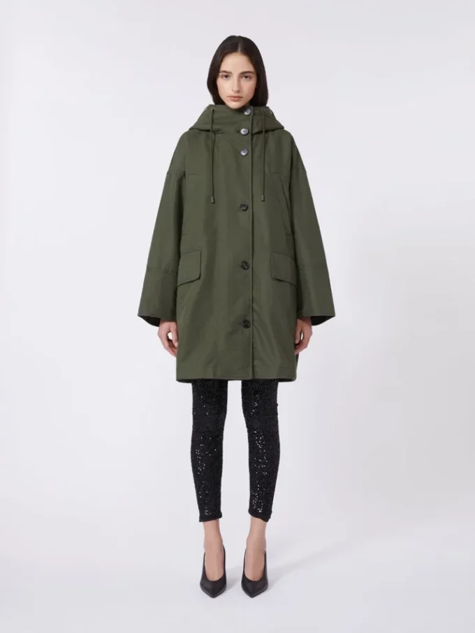 Vannavvisende parkas i kanvas, kaki Vannavvisende parkas i kanvas, kaki