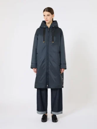 Vannavvisende, polstret parkas i kanvas, midnattsblå Vannavvisende, polstret parkas i kanvas, midnattsblå