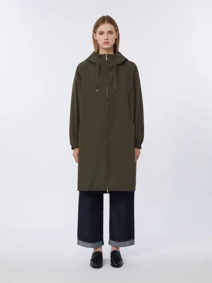 Vannavvisende taffeta-parkas, grønn Vannavvisende taffeta-parkas, grønn