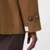 Vannavvisende trenchcoat i bomull med dobbeltspent knappestolpe, tobakk