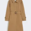 Vannavvisende trenchcoat i bomullsblanding, brun Vannavvisende trenchcoat i bomullsblanding, brun