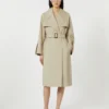 Vannavvisende trenchcoat i twill med belte, sand Vannavvisende trenchcoat i twill med belte, sand
