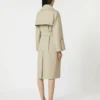 Vannavvisende trenchcoat i twill med belte, sand Vannavvisende trenchcoat i twill med belte, sand