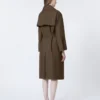 Vannavvisende trenchcoat i twill med belte, sjokoladebrun