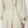 Vannavvisende trenchcoat i twill med dobbeltspent, natur