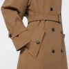 Vannavvisende trenchcoat i ullgabardin, brun Vannavvisende trenchcoat i ullgabardin, brun