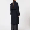 Vannavvisende trenchcoat i ullgabardin, ultramarin