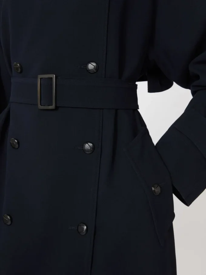 Vannavvisende trenchcoat i ullgabardin, ultramarin
