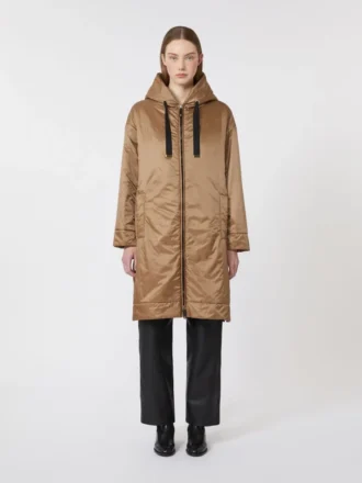 Vannavvisende, vattert parkas i kanvas, kamel Vannavvisende, vattert parkas i kanvas, kamel