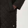 Vannavvisende, vattert parkas, svart