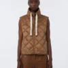 Vattert, vannavvisende nylon-canvas-vest, karamell Vattert, vannavvisende nylon-canvas-vest, karamell