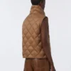 Vattert, vannavvisende nylon-canvas-vest, karamell Vattert, vannavvisende nylon-canvas-vest, karamell