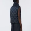 Vattert, vannavvisende nylon-canvas-vest, midnattsblå
