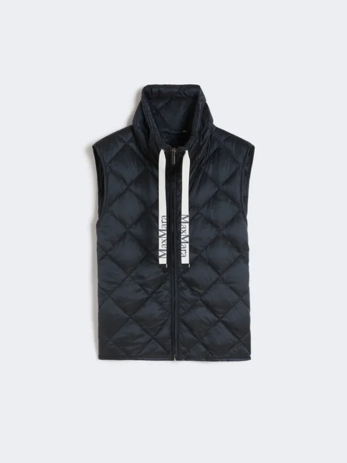 Vattert, vannavvisende nylon-canvas-vest, midnattsblå