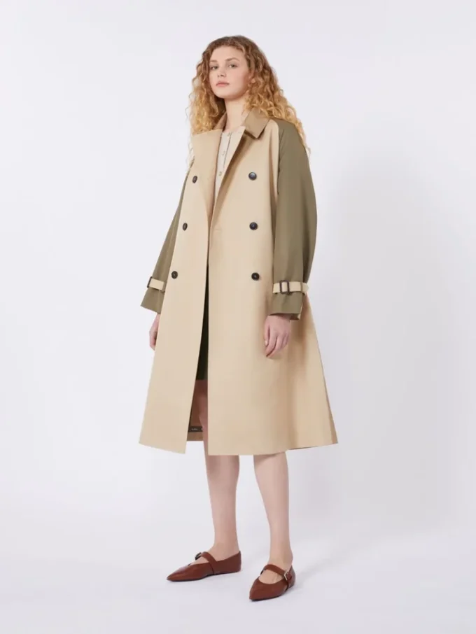 Vendbar, vannavvisende trenchcoat i gabardin, beige Vendbar, vannavvisende trenchcoat i gabardin, beige