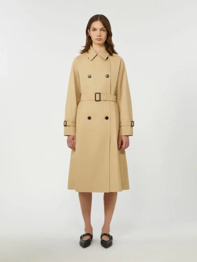 Vendbar, vannavvisende trenchcoat i gabardin, beige Vendbar, vannavvisende trenchcoat i gabardin, beige