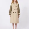 Vendbar, vannavvisende trenchcoat i gabardin, beige Vendbar, vannavvisende trenchcoat i gabardin, beige