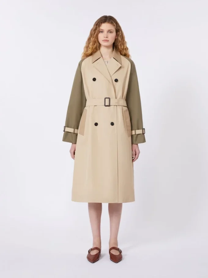 Vendbar, vannavvisende trenchcoat i gabardin, beige Vendbar, vannavvisende trenchcoat i gabardin, beige