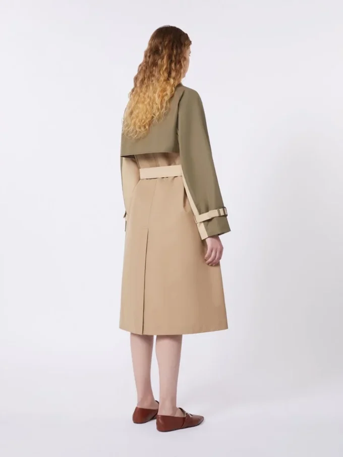 Vendbar, vannavvisende trenchcoat i gabardin, beige Vendbar, vannavvisende trenchcoat i gabardin, beige
