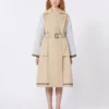 Vendbar, vannavvisende trenchcoat i gabardin, beige Vendbar, vannavvisende trenchcoat i gabardin, beige