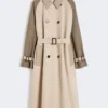 Vendbar, vannavvisende trenchcoat i gabardin, beige Vendbar, vannavvisende trenchcoat i gabardin, beige