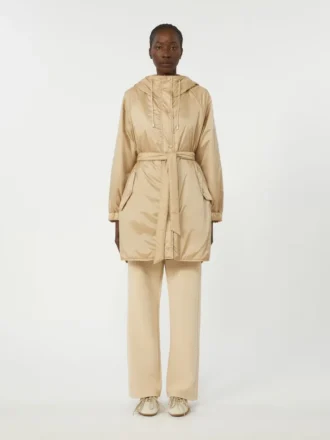 Vendbar, vattert parkas i vannavvisende kanvas, beige