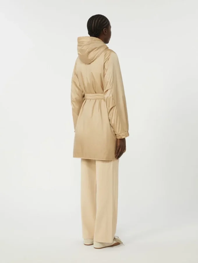 Vendbar, vattert parkas i vannavvisende kanvas, beige Vendbar, vattert parkas i vannavvisende kanvas, beige