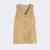 Vest i jacquardjersey med nålestriper, ørken Vest i jacquardjersey med nålestriper, ørken