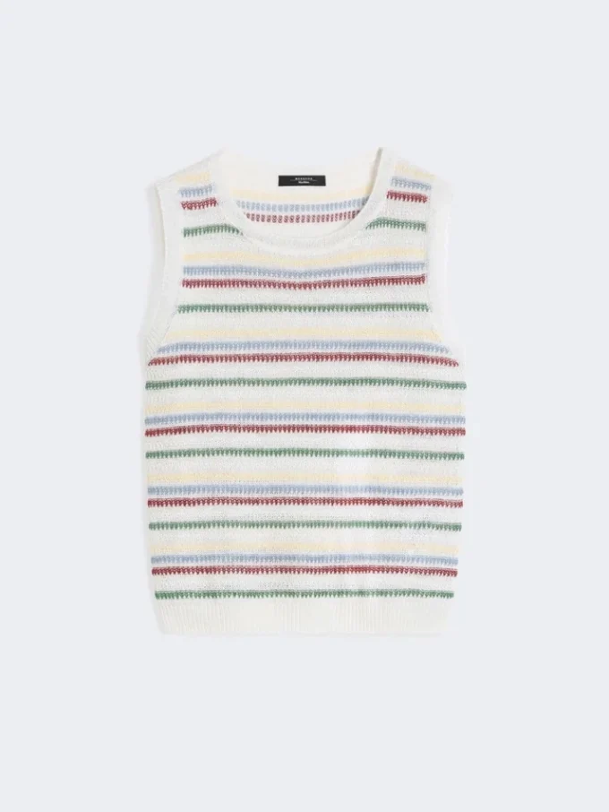Vest i lin, flerfarget