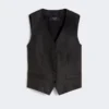 Vest i lin, svart